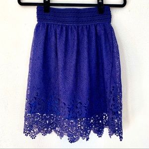 Blue Rain Lace Skirt | Blue | Small
